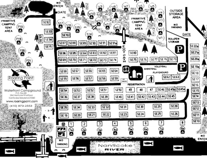 Roaring Point Waterfront Campground Map